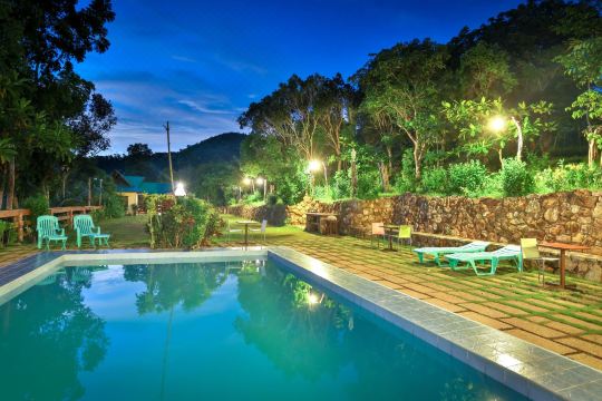 The pool at blue hour