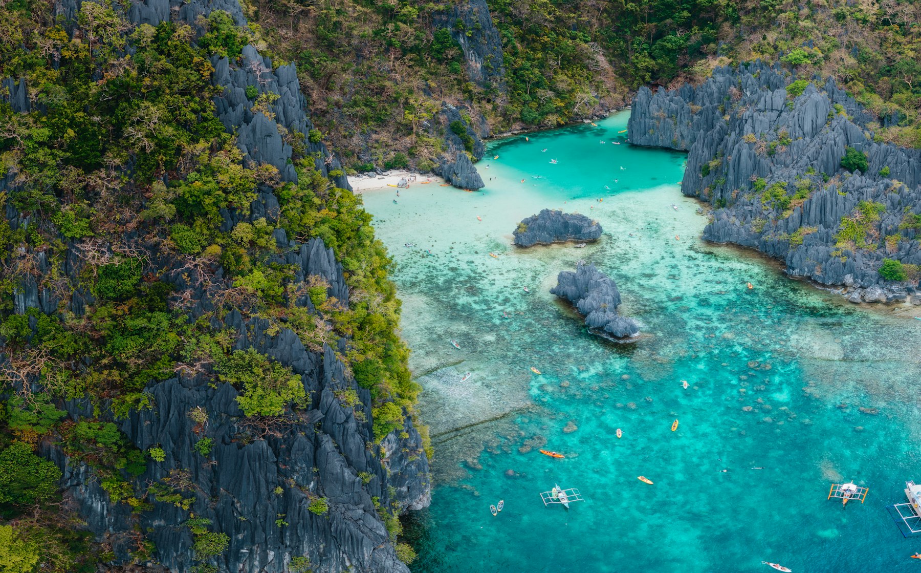 A lagoon nearby, seen from above